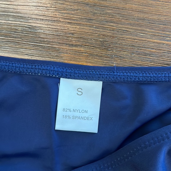 NWT{Hold Pose}Sz S High Neck Midnight Blue Tankini & Bottoms - Picture 12 of 14